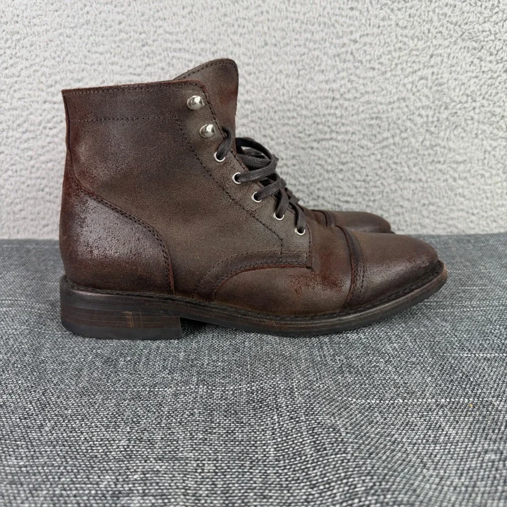 Thursday Boot Co Captain Men 10 Brown Leather Lace Cap Toe Boots‎ Arizona Adobe